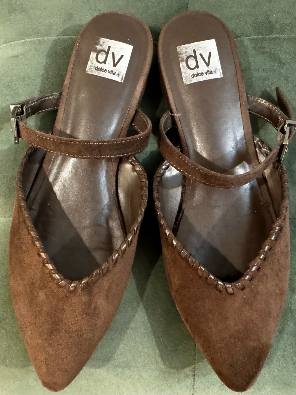 Dolce Vita Empress Brown Suede Pointed Toe Mules
